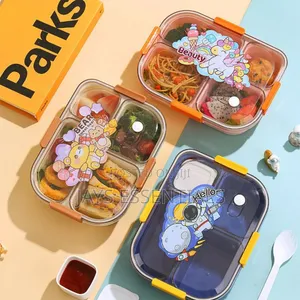 Partitioned Lunch Snack Box With Acrylic Lid