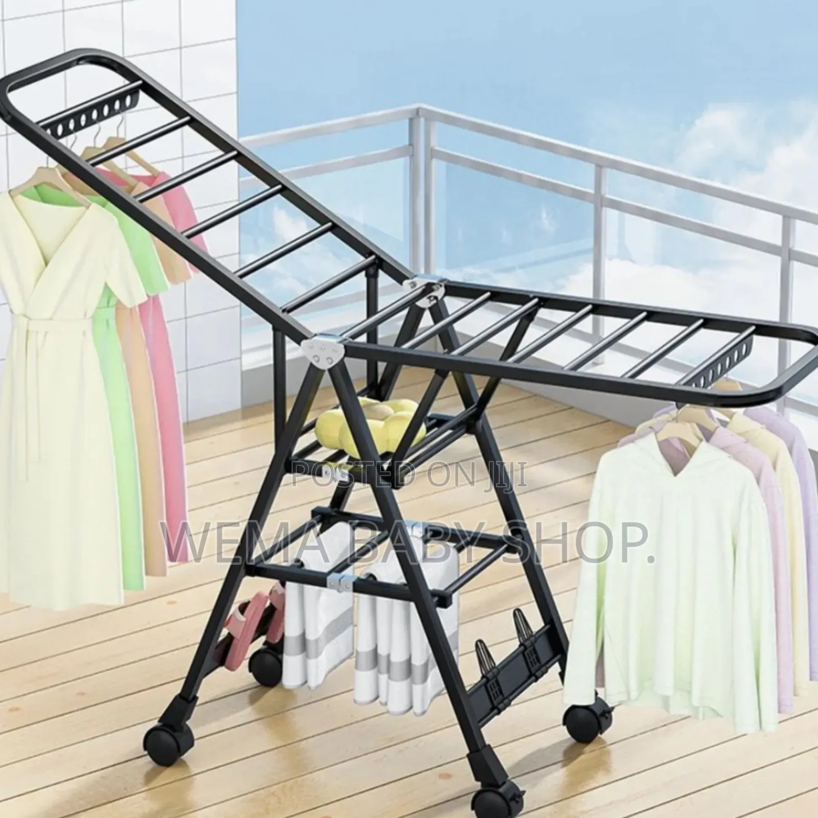 Heavy Duty Movable Clothes Drying Rack