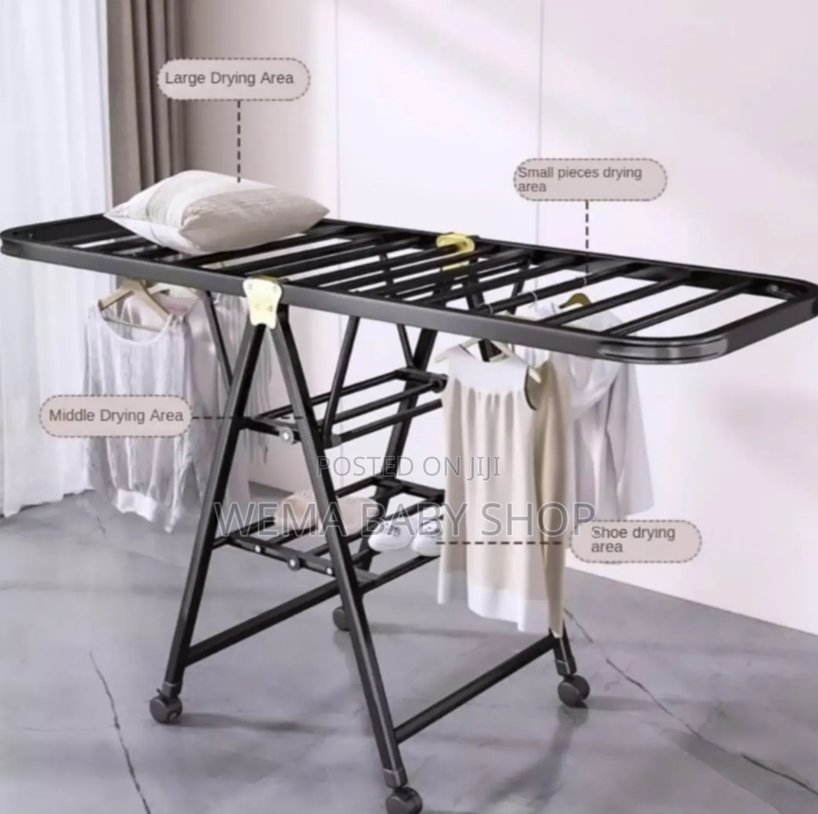 Heavy Duty Movable Clothes Drying Rack