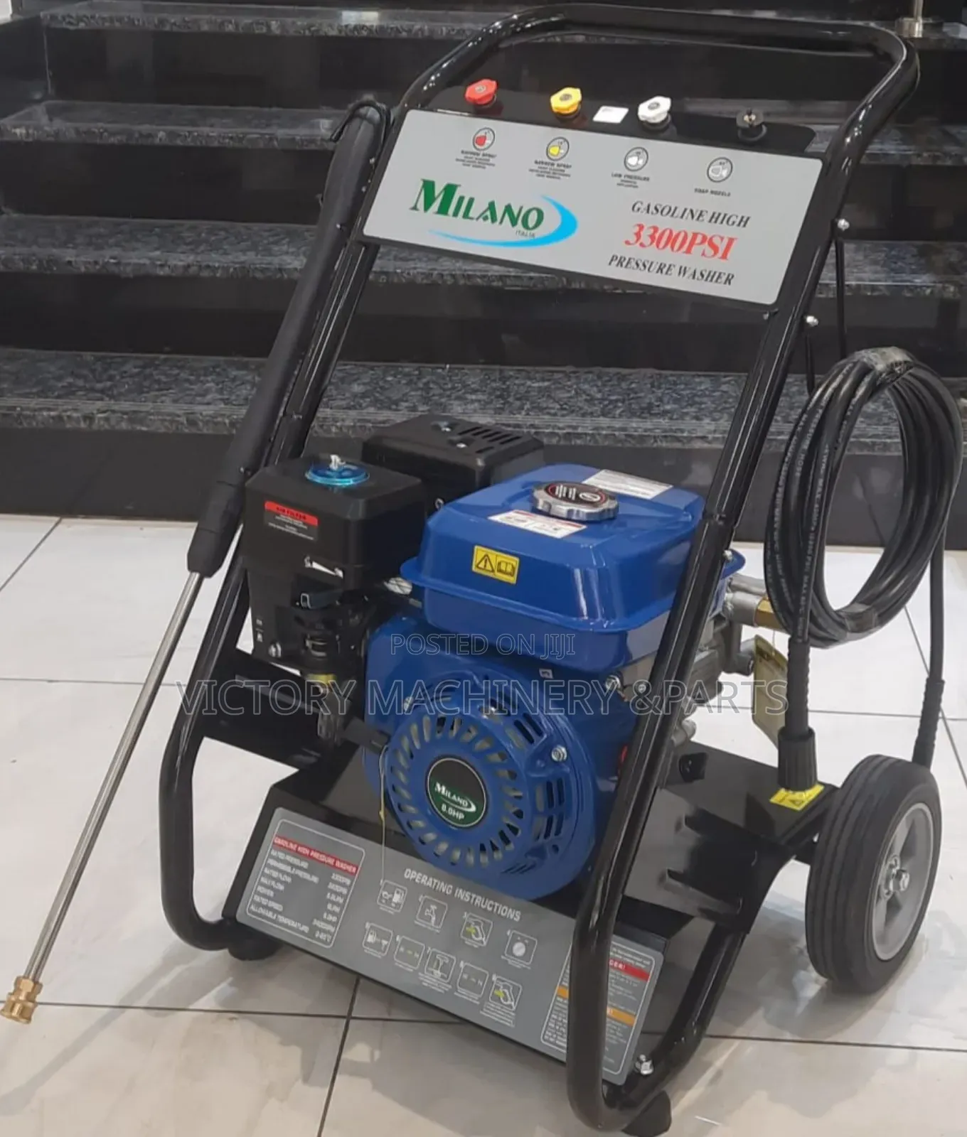 Milano Italia Petrol Pressure Washer 3300psi 8.0hp