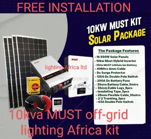 Must 10kw Hybrid Inverter 10kwh Lithium Battery Off-Grid Kit