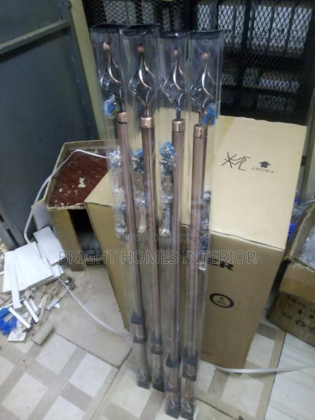 Brown 2m Single and Double Curtain Rods