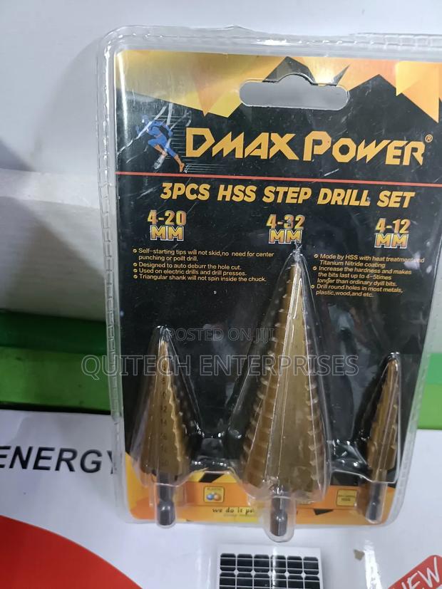 Step Drill Bit Set/ Quality Step Bit 3pcs - thumbnail 3