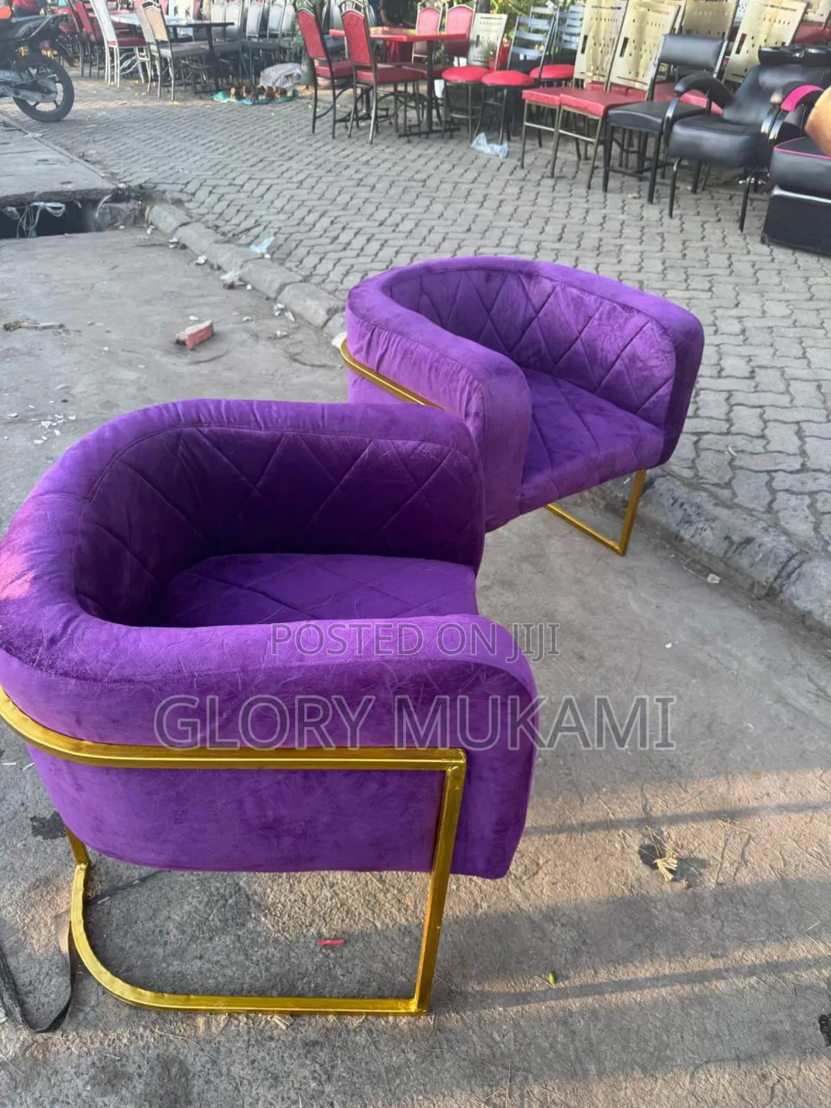 Purple Syling Manicure Styling Chairs