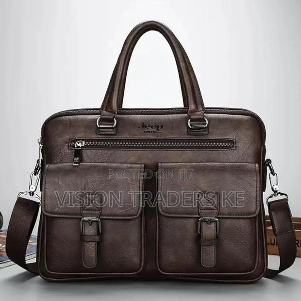 Jeep Baluo Double Pockets Laptop Bag -Coffee