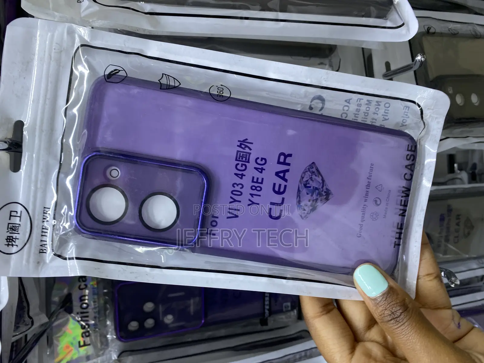 Xiaojunjie Vivo Y03 4g Hard Tpu Purple Transparent Case