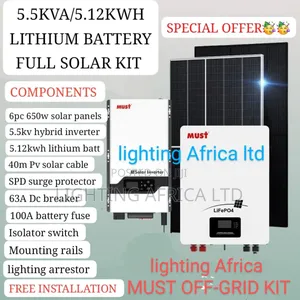 Green Energy Home Must 5.5kva/5.12kwh Lithium Total Off-Grid System