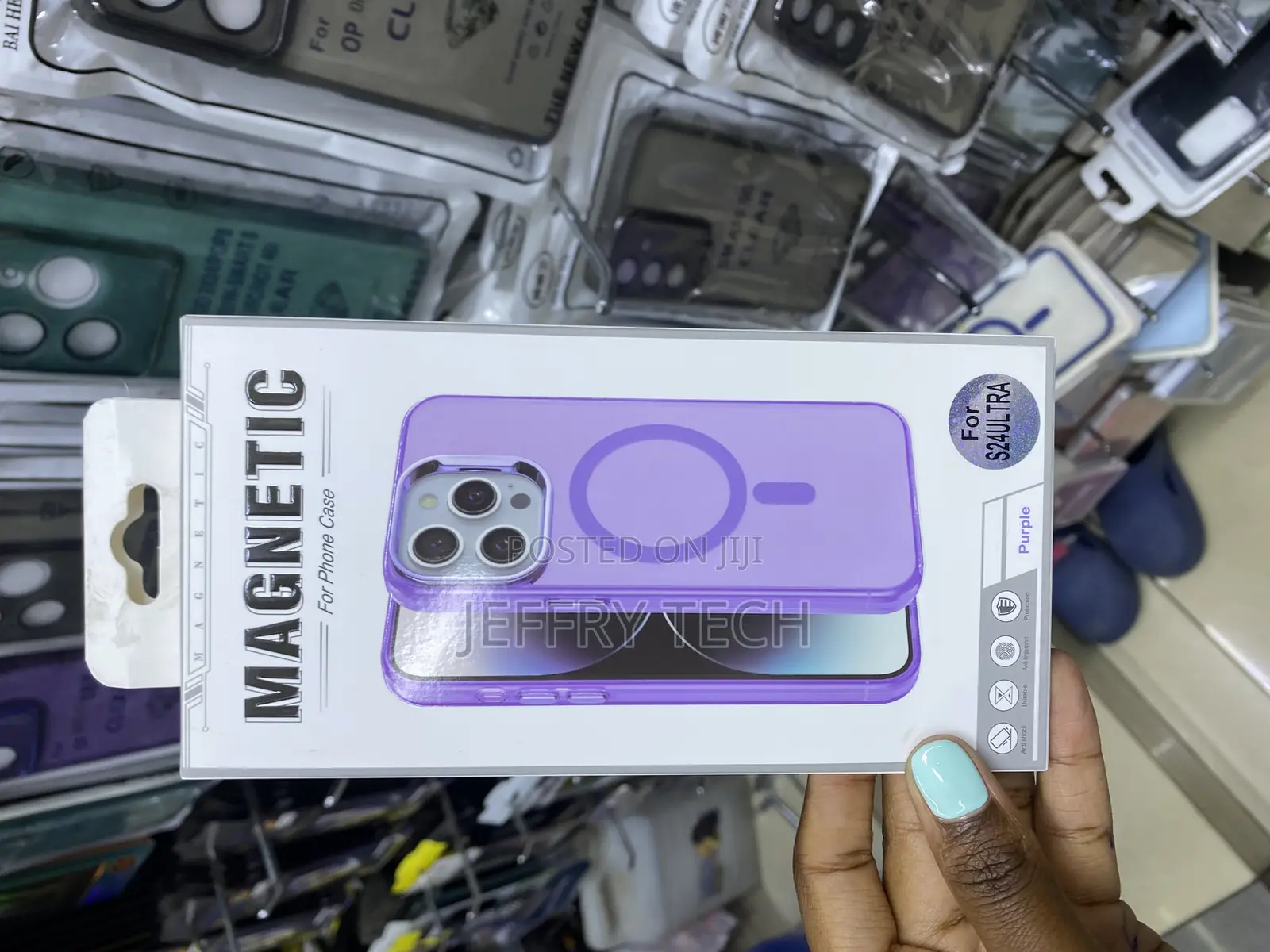 Hurgoer Samsung Galaxy S24 Ultra Magsafe Clear Purple Case