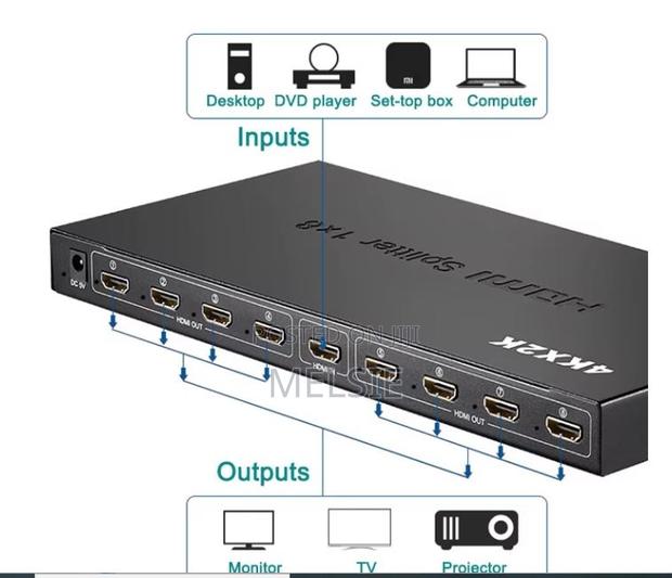 8 Ports Hdmi Audiovideo Splitter Converters4k* 1 in 8 Out