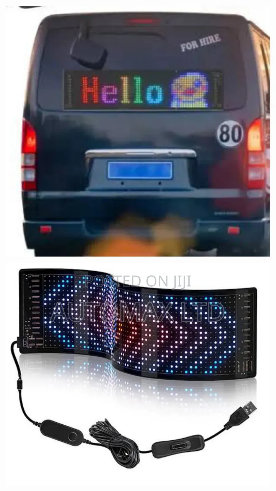 Toyota Hiace (Matatu) Led Matrix Sign With Bluetooth/Remote,
