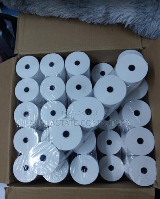 Full Box of 50 PCS/ Rolls 79mm by 80mm Thermal Rolls -White - main view