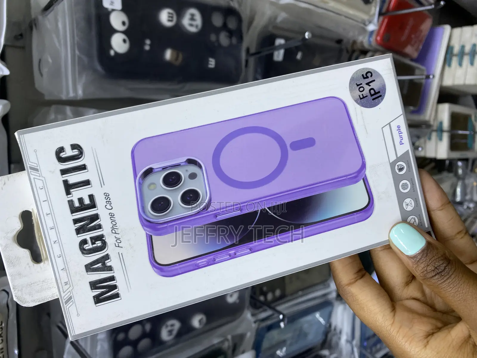 Ziye Magnetic Case for iPhone 15 Purple Transluscent Case
