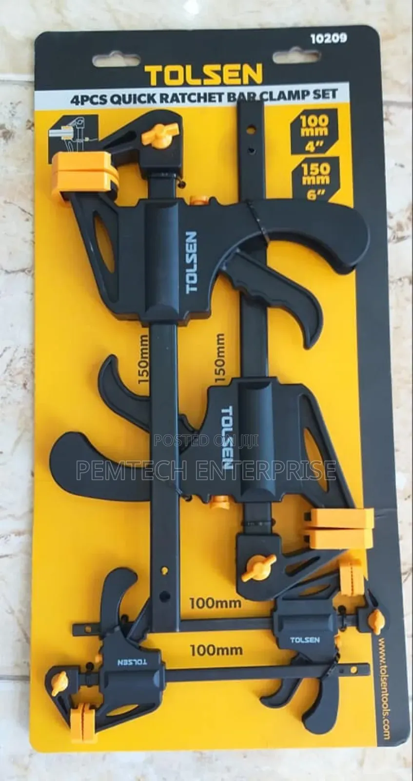 Set of 4 Quick Clamps 4 Inch to 6 Inch Tolsen 10209