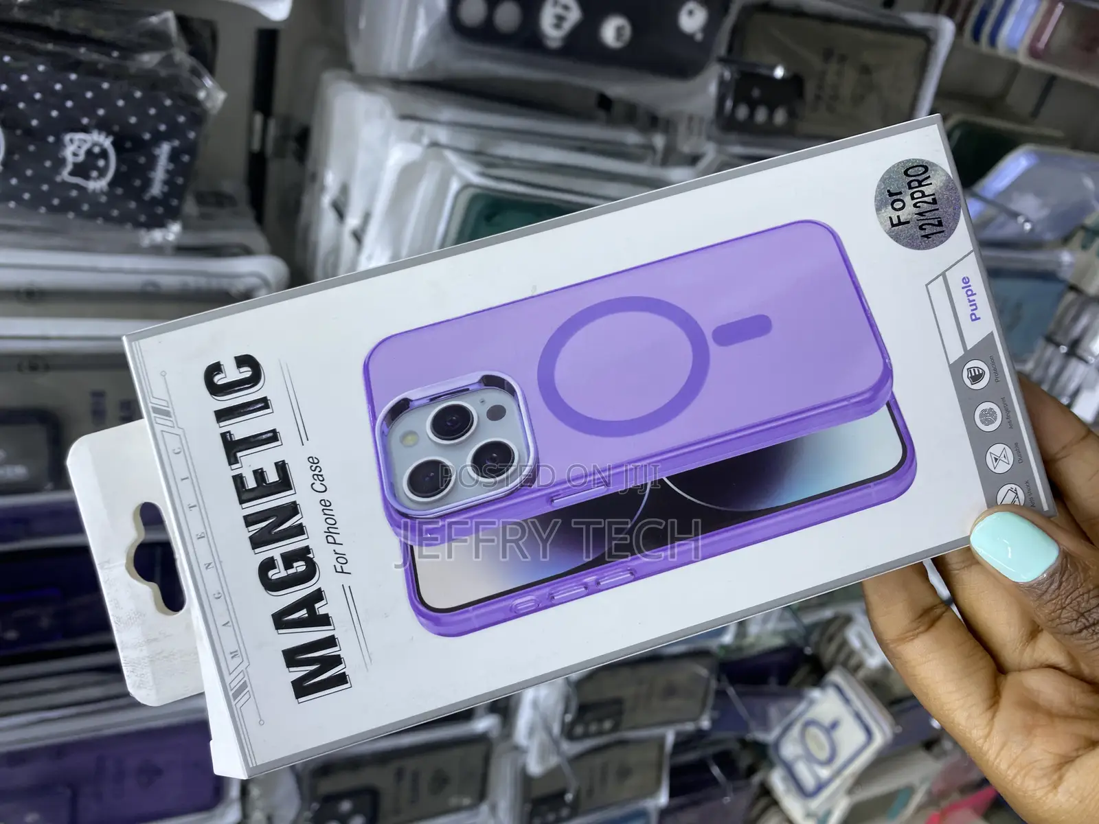Cacoe Magnetic Case for iPhone 12 /12 Pro Purple Clear