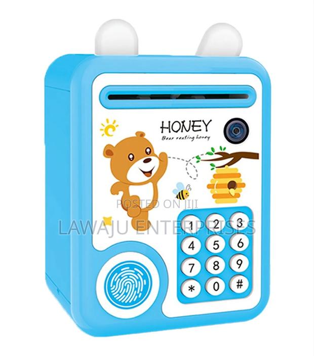 Blue Battery Powered Piggy Bank - main view