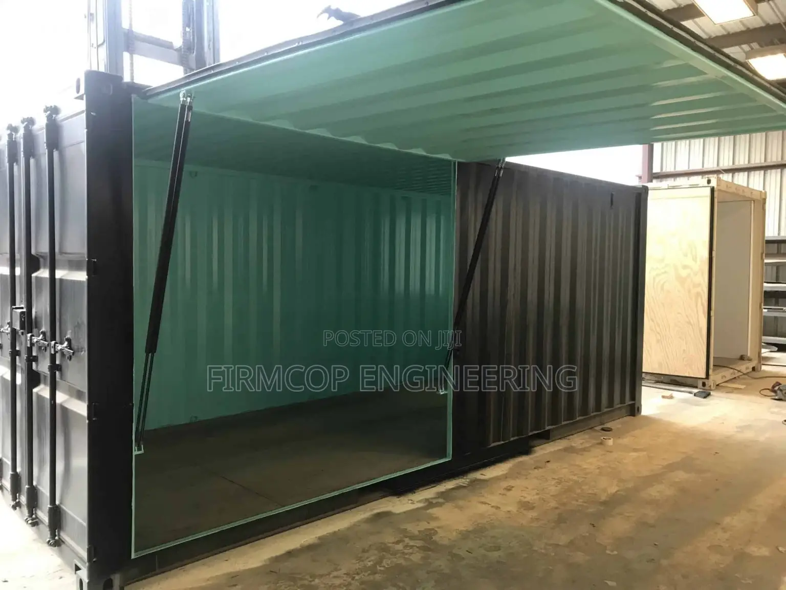 Portable Container Pop Up Shop With Projecting Door