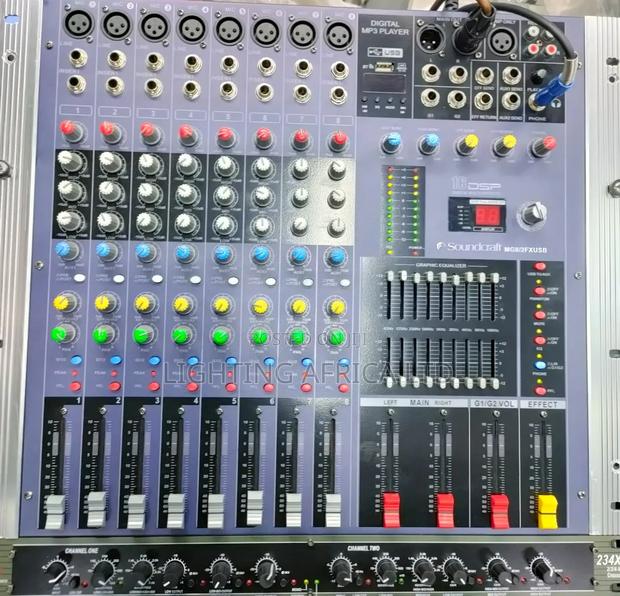 New 8ch Sound Craft Plain Mixer Usb/Bt + Crossover DBX