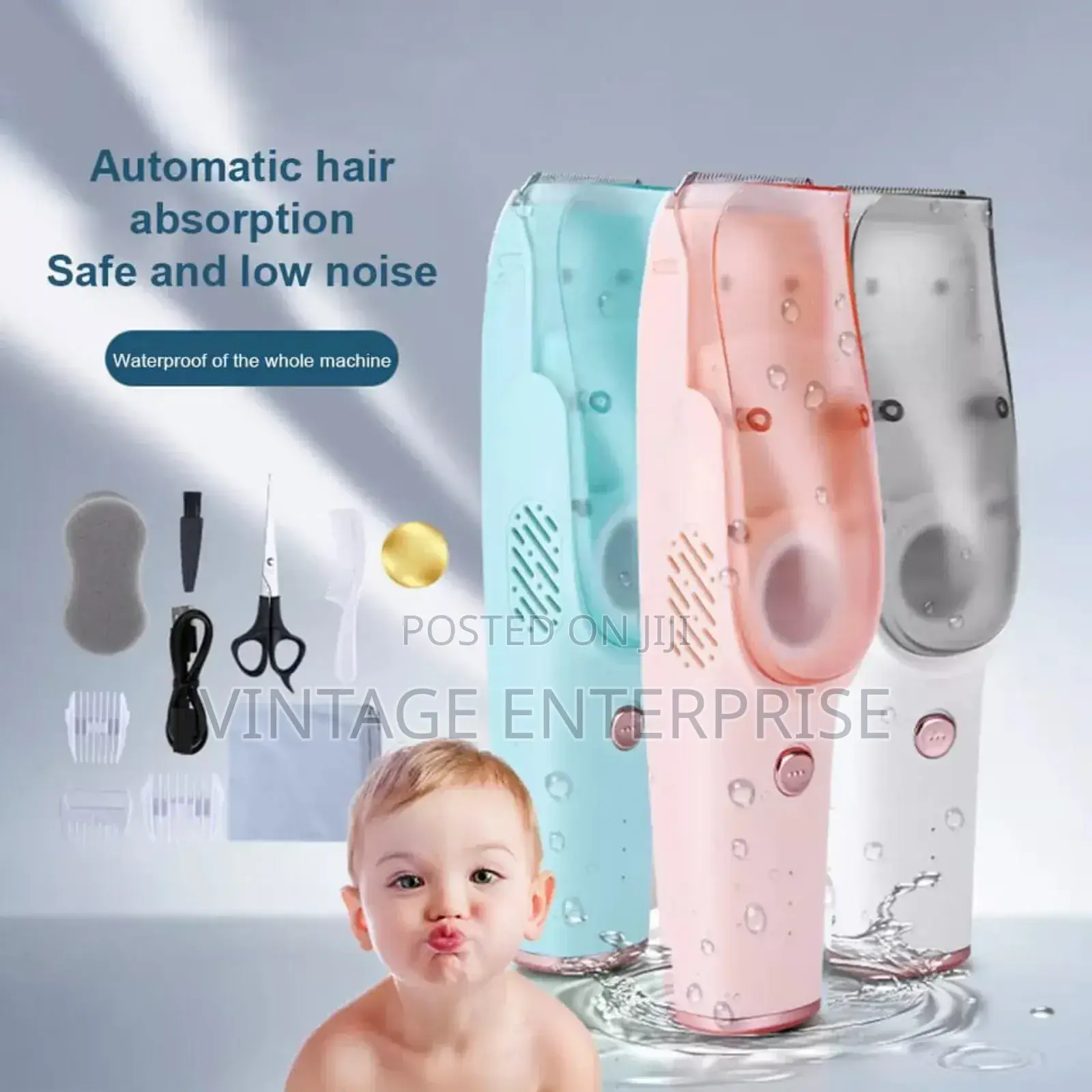 Low Noise Automatic Hair Suction Baby Trimmer