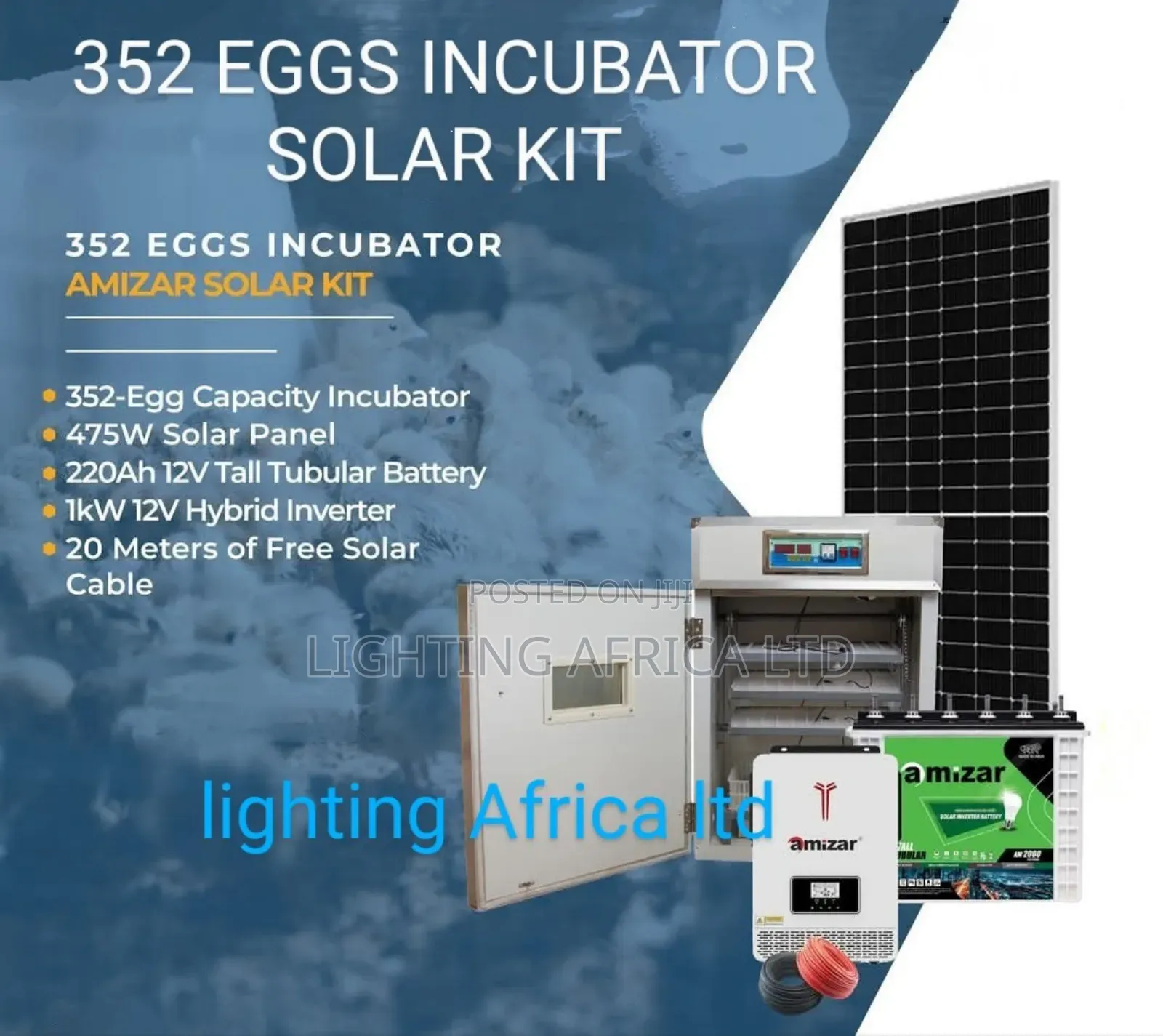 352 Eggs Incubator Solar Kit Complete