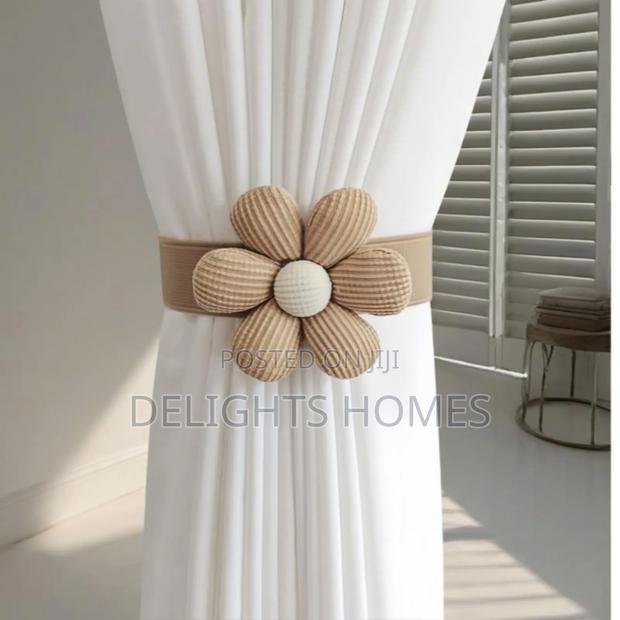 Flower Drapes Tiebacks Handwoven - main view