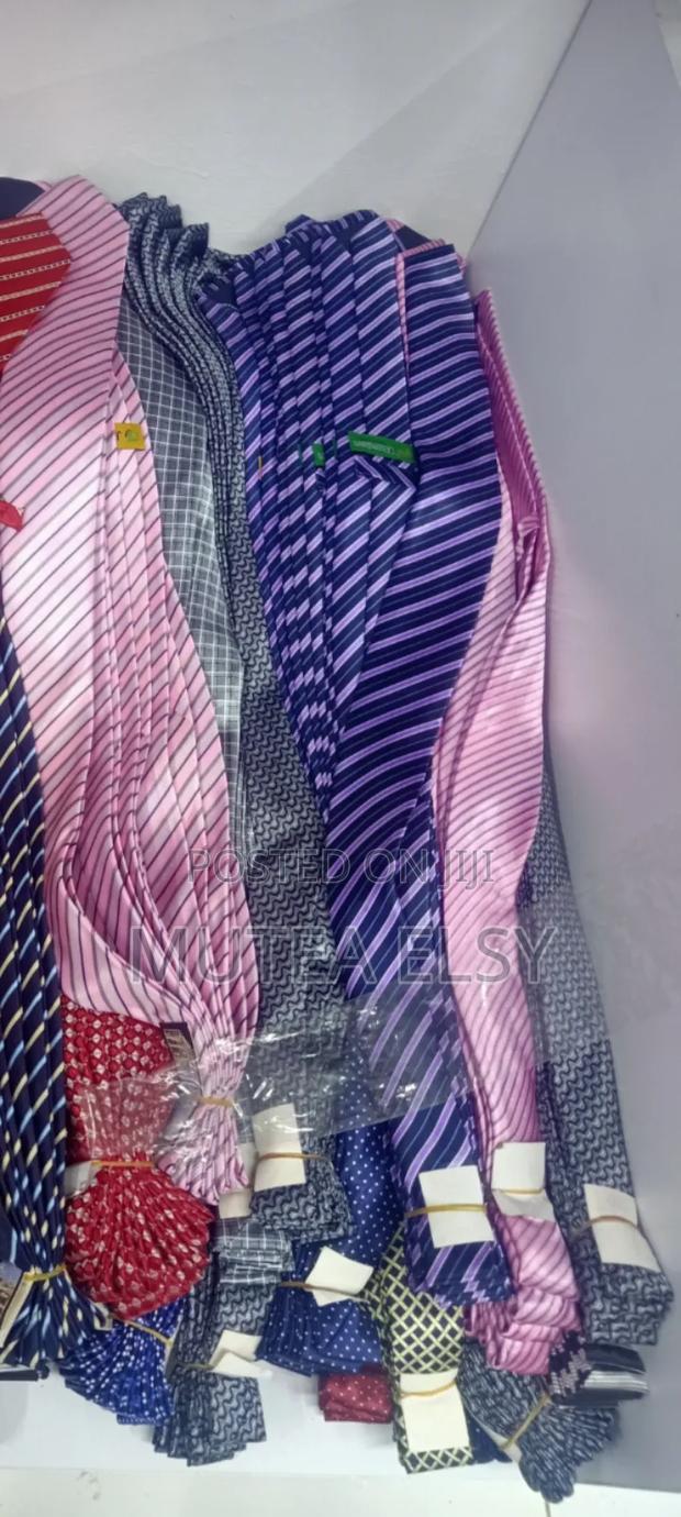 Purple Red Stripped Satin Ties - main view