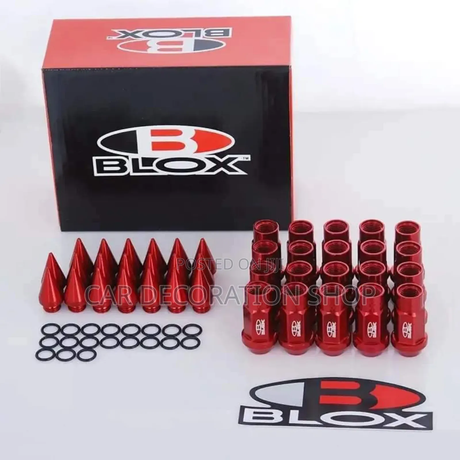 Blox 20pcs Red Bullets Designed Rim Lock Nuts