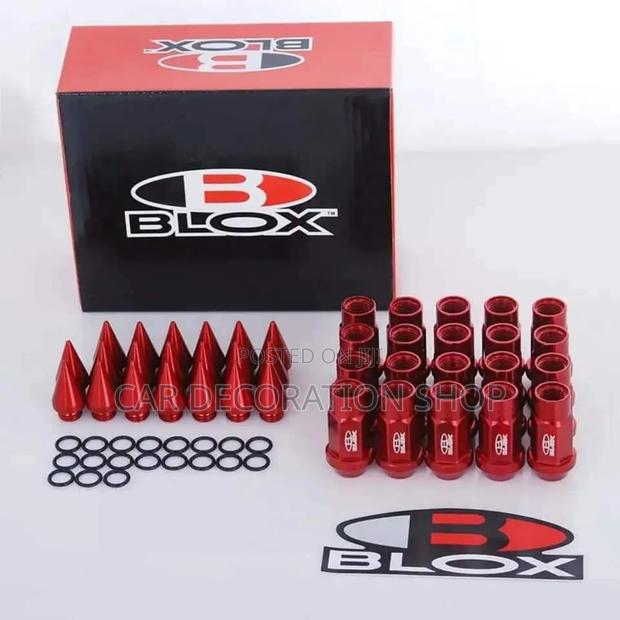 Blox 20pcs Red Bullets Designed Rim Lock Nuts - main view