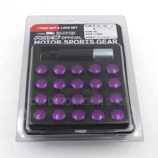 20pcs Purple Rim Lock Flat Nuts