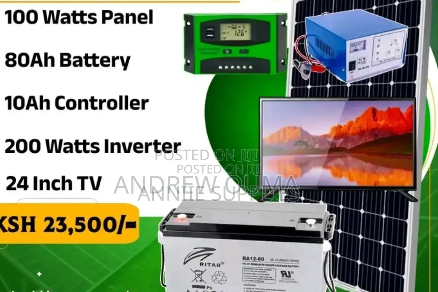 100watts Solarkit With 24 Inches Tv