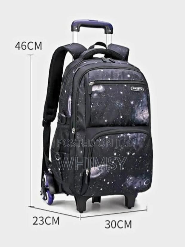 Starry Sky Print Rolling Trolley Backpack - thumbnail 4