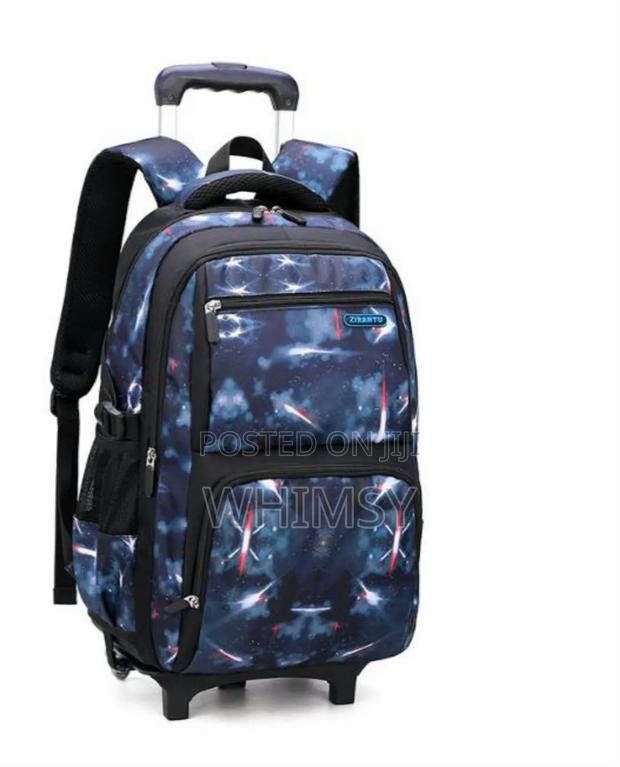 Starry Sky Print Rolling Trolley Backpack - thumbnail 3