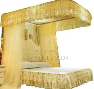 Cream Non Bendable Strong Rail 2 Stand Mosquito Net