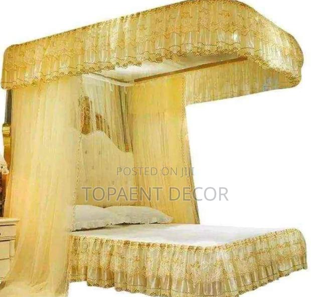 Cream Non Bendable Strong Rail 2 Stand Mosquito Net - main view