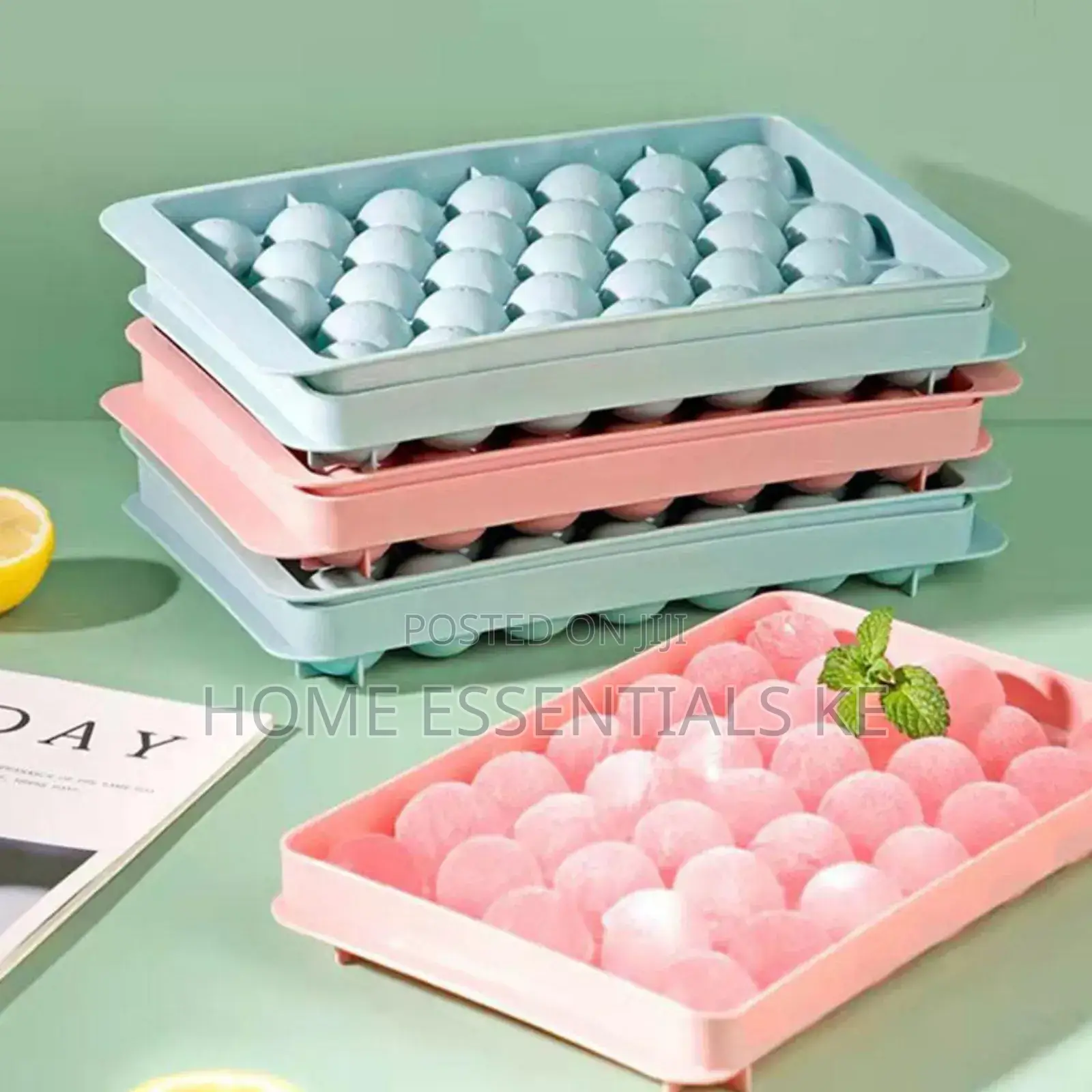 *33 Grid Mini Round Ice Cube Tray Mold With Lid