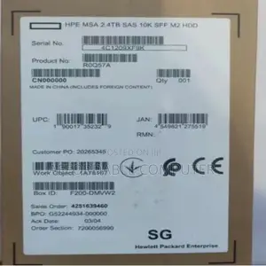 Hpe P13247-001 Msa 2.4tb10k RPM 2.5'' SFF Sas M.2 Hard Drive