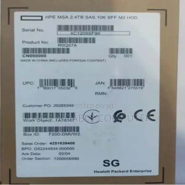 Hpe P13247-001 Msa 2.4tb10k RPM 2.5'' SFF Sas M.2 Hard Drive