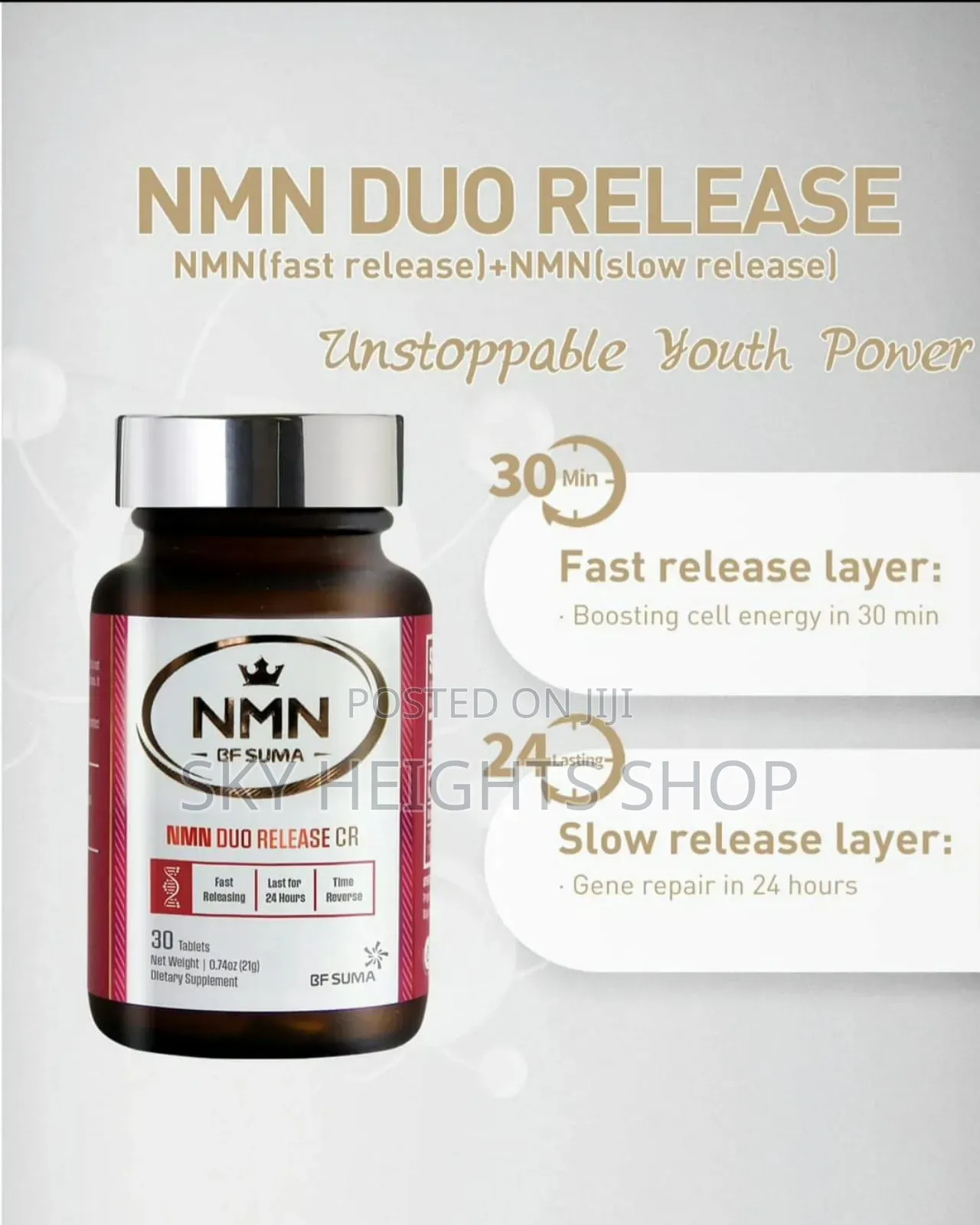 Superior NMN Duo Release: 24hrs Dna Repair, Boosting Energy