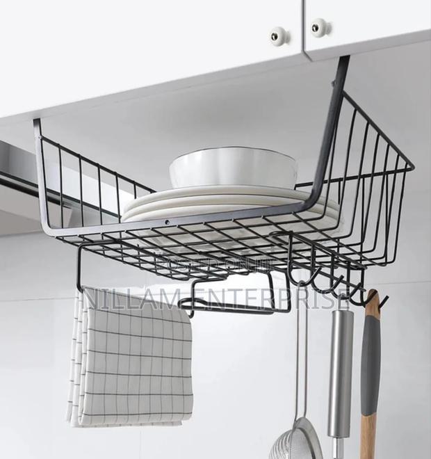 4 in 1 Metallic Under Shelf Rack With Hooks - thumbnail 3