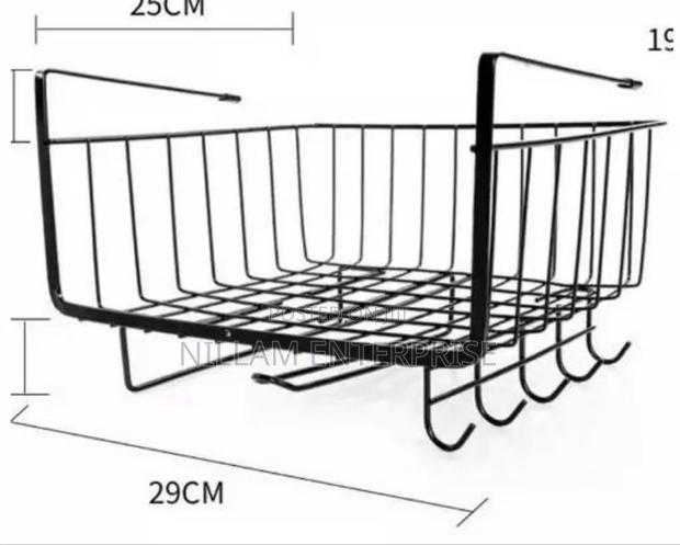 4 in 1 Metallic Under Shelf Rack With Hooks - thumbnail 5