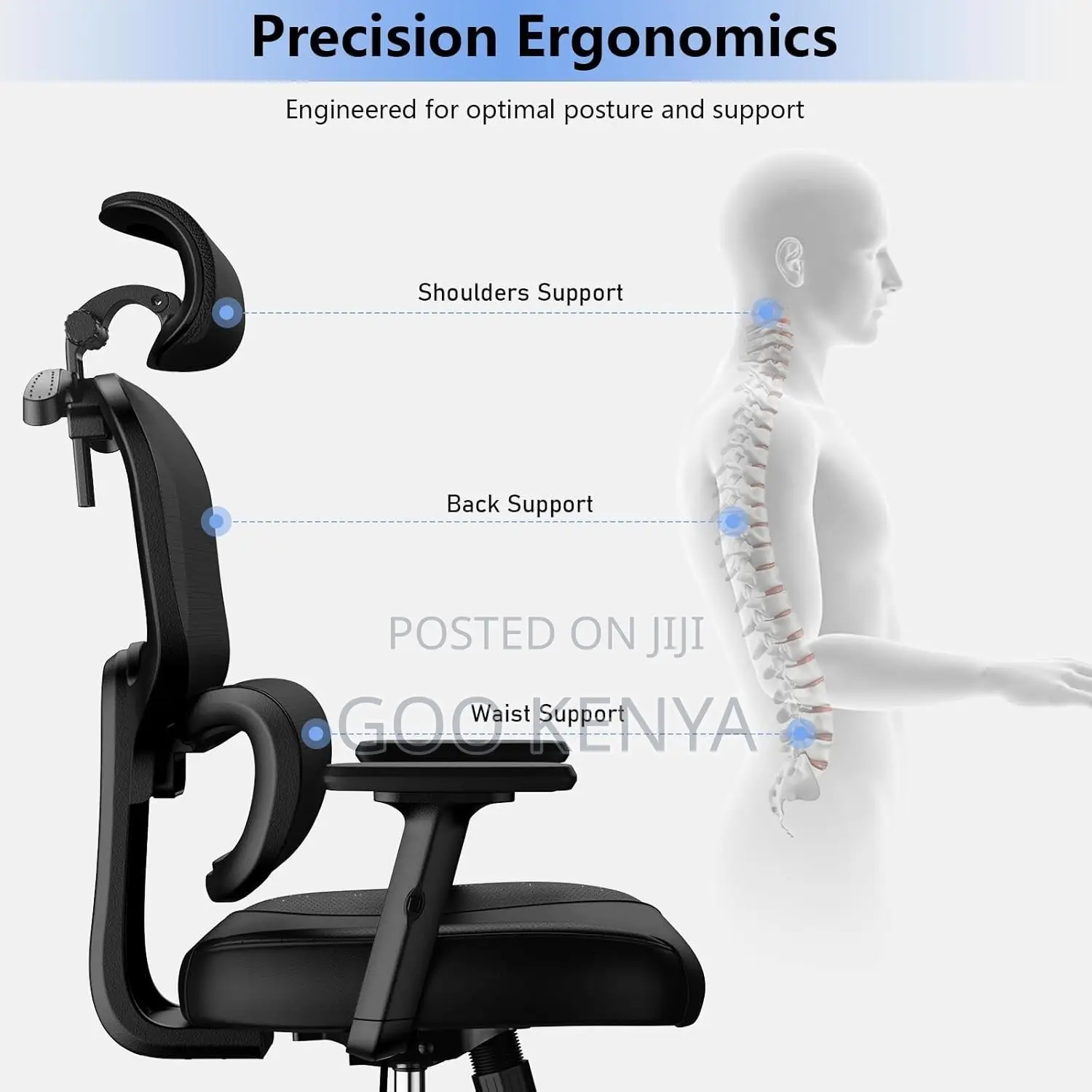 Office Chair ; Breathable Orthopedic Back Support Chair