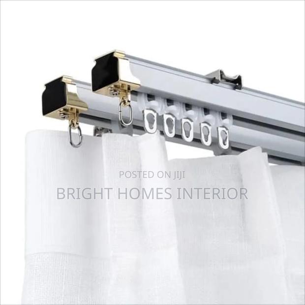 White Double Form Single Track Curtain Rail Available