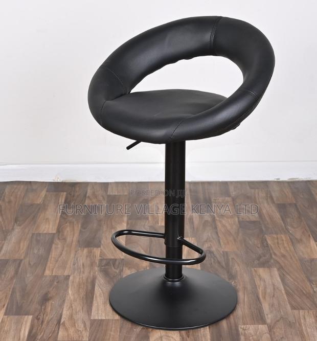 Office Stool:Upholstered Black Leather Barstyle Office Chair - thumbnail 2