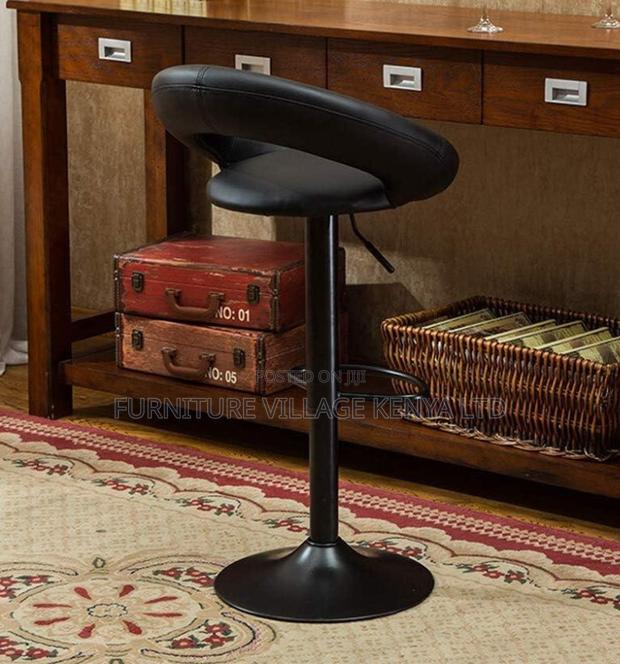 Office Stool:Upholstered Black Leather Barstyle Office Chair - thumbnail 3