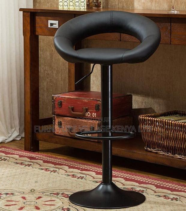 Office Stool:Upholstered Black Leather Barstyle Office Chair - thumbnail 4