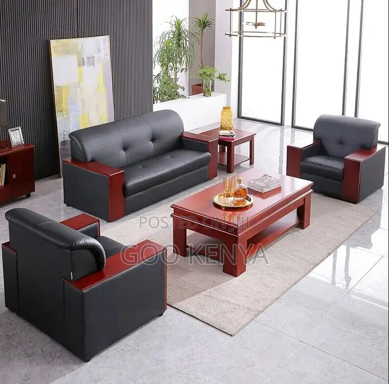 Office Sofa ; 5-Seater Leather Executive Office Sofa Set