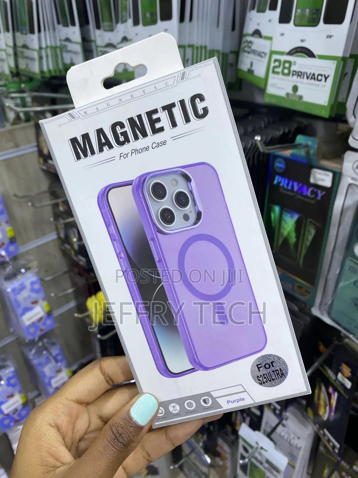 Dteck for Galaxy S25 Ultra Magsafe Clear Purple Hard Case