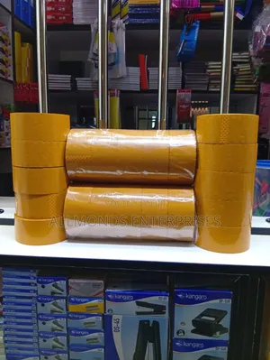 Brown Package Cellotape 2.4 Inches 100metres- 5 Pieces