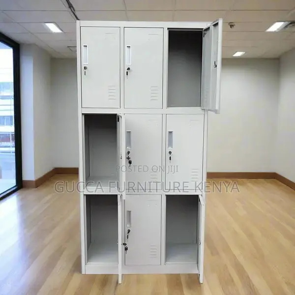 Cabinet:9-Unit Metal Locker – Sturdy and Lockable Storage