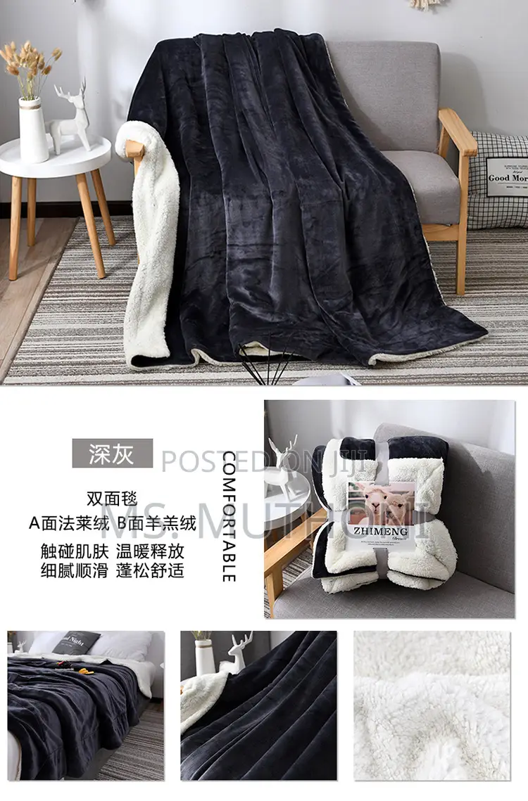High Quality Double Layer Sherpa Throw Blanket*