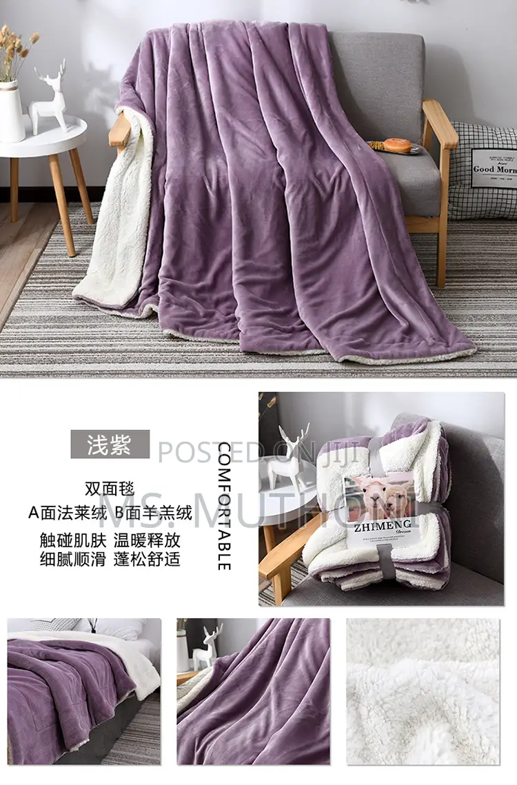 High Quality Double Layer Sherpa Throw Blanket*